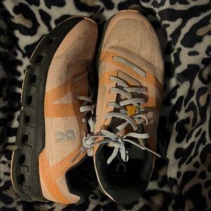 On Running Women's Athletic Shoes in Peach and Black